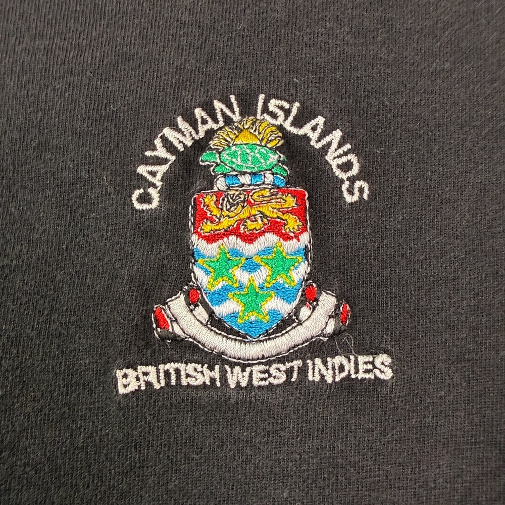 Vintage Hefty Mens T Shirt XL Cayman Islands BWI Embroidered Single Stitch 90s - Picture 4 of 11